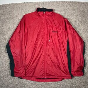 Marmot Jacket Mens Large Red Full Zip Fleece Lined Windbreaker Vintage Trail